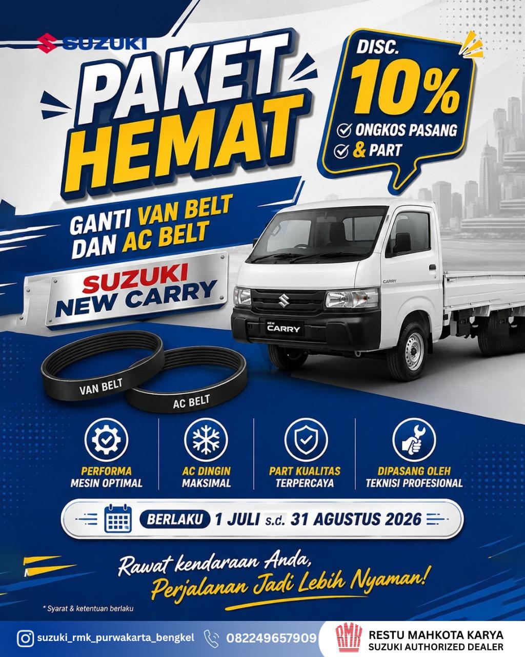 PAKET HEMAT NEW CARRY GANTI V-BELT+ BELT AC